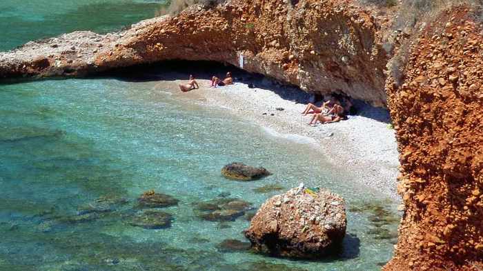 Greece, Peloponnese, Nafplio, Karathona path, beach, Neraki beach, Neraki beach Nafplio, coast, seaside, sea, water,