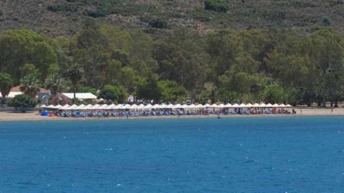 Greece, Peloponnese, Nafplio, Karathona, Karathona beach and bay, beach, bay, sea,