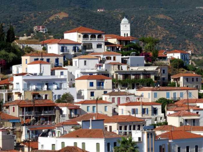 Greece, Greek island, Saronic island, Poros, Poros Greece, Poros island, Poros Town, buildings, houses, architecture,