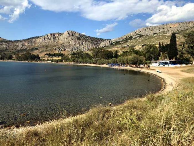 Greece, Peloponnese, Argolida, Nafplio, Karathona, Karathona Beach, beach, coast, seaside