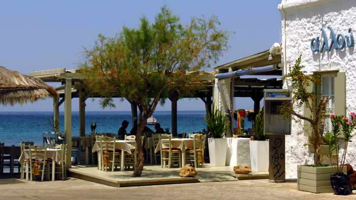 Greece, Greek Islands, Cyclades, Siros, Syros, Syros island, Kini Bay, Kini Beach, restaurant, Allou Yialou, 