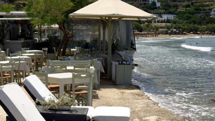 Greece, Greek Islands, Cyclades, Siros, Syros, Syros island, Kini Bay, Kini Beach, restaurant, Allou Yialou, 