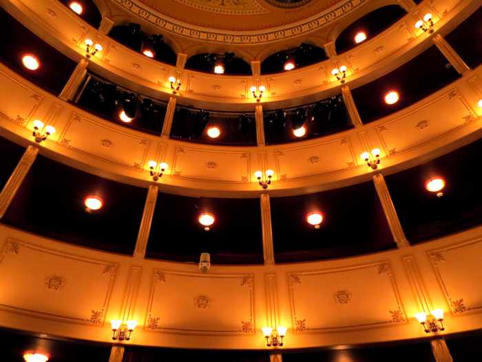 Greece, Greek Islands, Cyclades, Siros, Syros, Syros island, Ermoupolis, architecture, building, theater, Apollon Theater, opera house