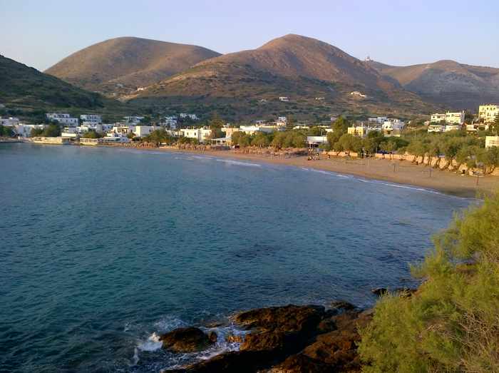 Greece, Greek Islands, Cyclades, Siros, Syros, Kini Bay, Kini beach, Kini village, landscape, coast, seaside, beach, Kini Beach, Kini Beach Syros, sand, sea,