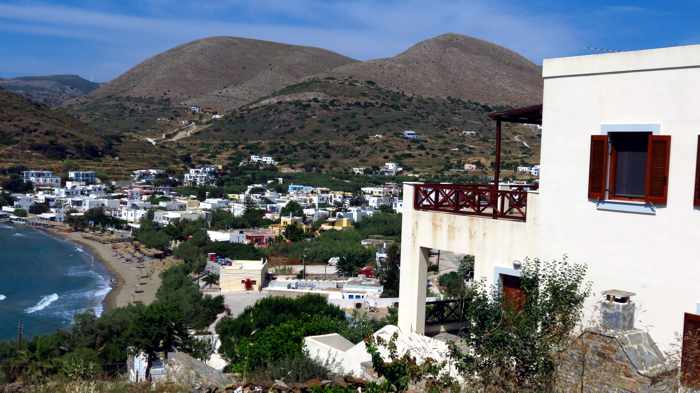 Greece, Greek Islands, Cyclades, Siros, Syros, Kini Bay, Kini beach, Kini village, landscape, coast, seaside, village