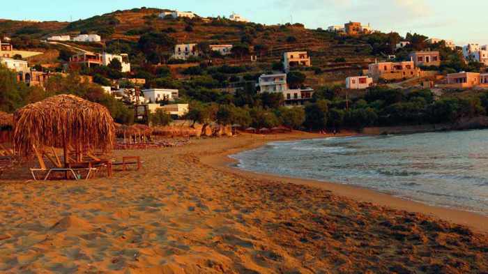Greece, Greek Islands, Cyclades, Siros, Syros, Kini Bay, Kini beach, Kini village, landscape, coast, seaside, beach, Kini Beach, Kini Beach Syros, sand, sea, 