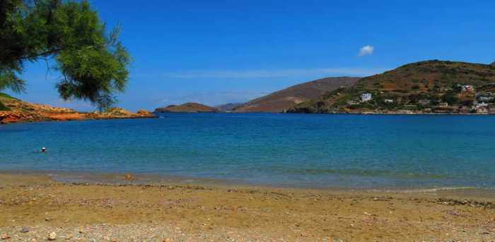 Greece, Greek Islands, Cyclades, Siros, Syros, Syros island, sea, coast, beach, Lotos, Lotos Beach, Lotos Beach Syros, beach, sea, trees, bay, sea