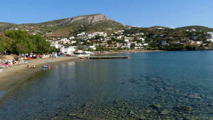 Greece, Greek Islands, Cyclades, Siros, Syros, Kini Bay, Kini beach, Kini village, landscape, coast, seaside, beach, Kini Beach, Kini Beach Syros, village, 