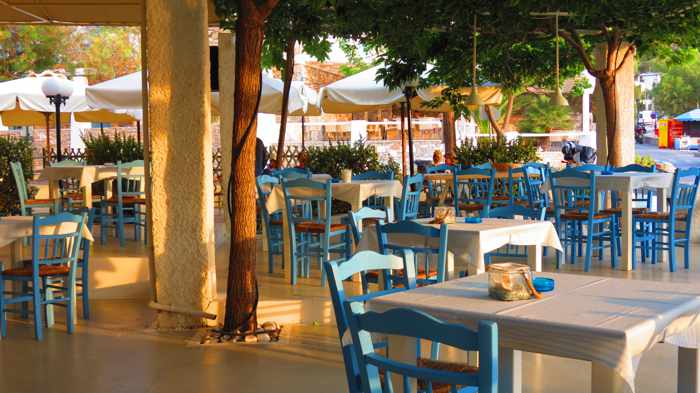 Greece, Greek Islands, Cyclades, Siros, Syros, Syros island, Kini, Kini Bay, Kini Beach, restaurant, taverna, Sunset Hotel Kini, Sunset Hotel