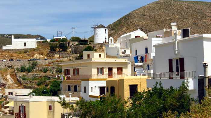 Greece, Greek Islands, Cyclades, Siros, Syros,Syros island, Ano Syros, Ano Syros village, village, buildings, hill