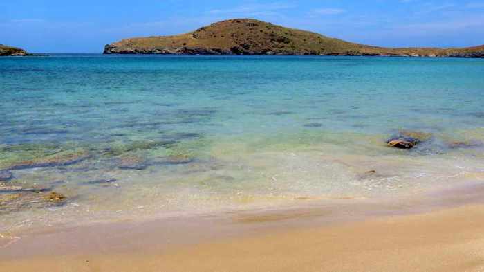 Greece, Greek islands, Cyclades, Siros, Syros, Syros island, Delphini beach, Delfini beach, Delphini beach Syros, Delfini beach Syros, sandy beach