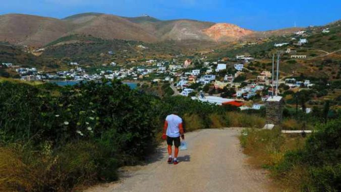 Greece, Greek islands, Cyclades, Siros, Syros,Syros island, trail, footpath, path, walking route, hiking trail, hiking,, Kini, Kini Bay, mountains