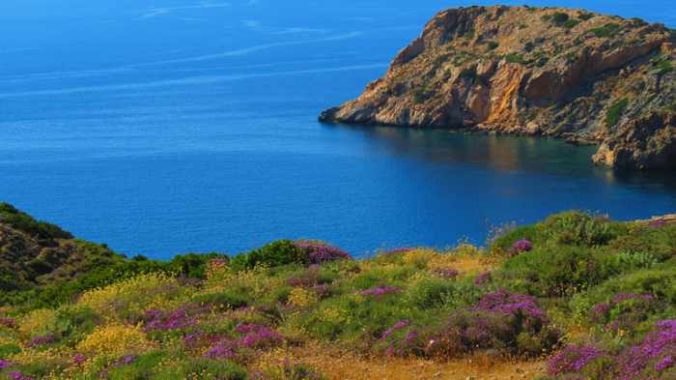 Greece, Greek islands, Cyclades, Siros, Syros,Syros island, trail, footpath, path, walking route, hiking trail, hiking, landscape, coast, sea,
