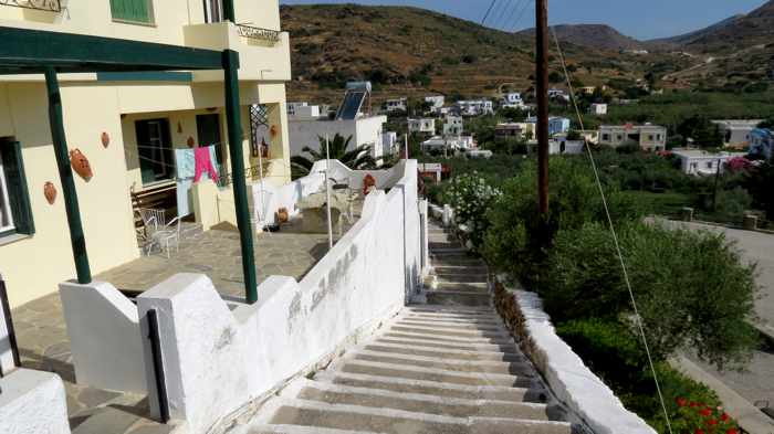 Greece, Greek Islands, Cyclades, Siros, Syros, Syros island, Kini, Kini Bay, Kini Bay Syros, village, street, lane, alley, houses, buildings