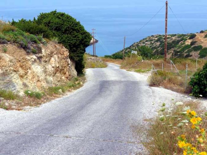 Greece, Greek islands, Cyclades, Siros, Syros,Syros island, countryside, road, landscape,