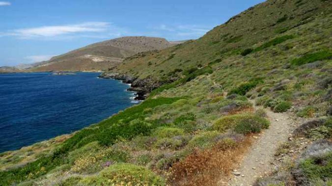 Greece, Greek islands, Cyclades, Siros, Syros,Syros island, trail, footpath, path, walking route, hiking trail, hiking, coast