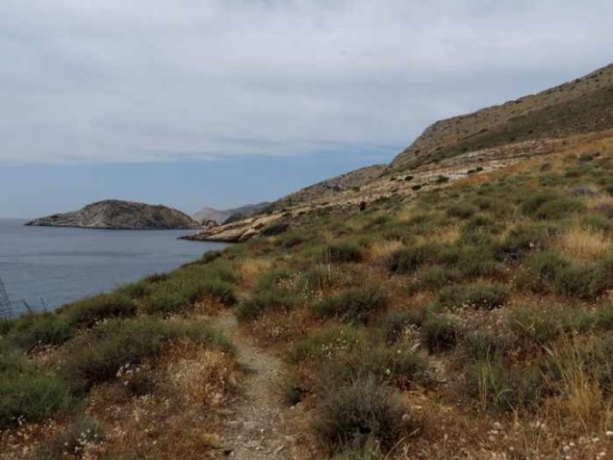 Greece, Greek islands, Cyclades, Siros, Syros,Syros island, trail, footpath, path, walking route, hiking trail, hiking, coast