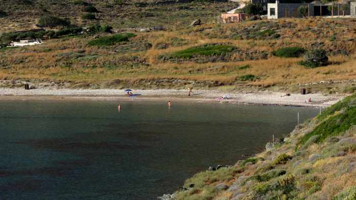 Greece, Greek islands, Cyclades, Siros, Syros, Syros island, Delphini beach, Delfini beach, Delphini beach Syros, Delfini beach Syros, sandy beach