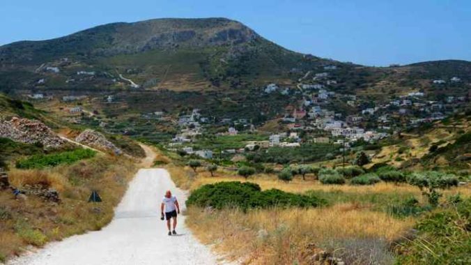 Greece, Greek islands, Cyclades, Siros, Syros, Syros island, Kini, Kini Bay, Kini Syros, Delfini, Delfini Syros, road, walking route, walking, hiking