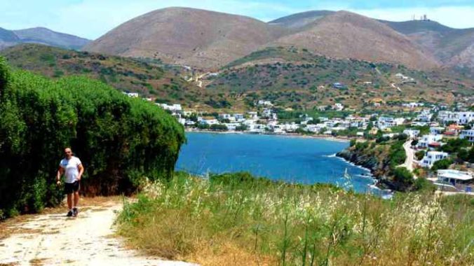 Greece, Greek islands, Cyclades, Siros, Syros,Syros island, trail, footpath, path, walking route, hiking trail, hiking,, Kini, Kini Bay, mountains