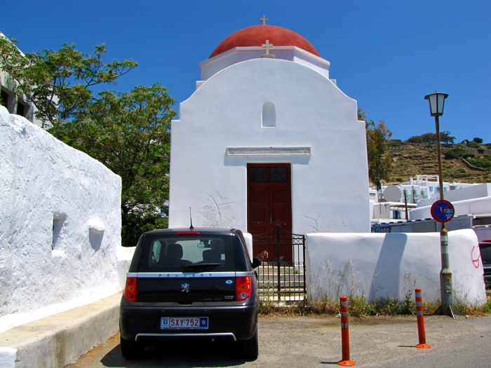 Greece, Greek islands, Cyclades, Mikonos, Mykonos, Mykonos Town, Mykonos Chora, church, chapel, building, architecture