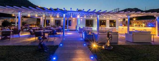 Blue Fusion Art Restaurant Mykonos evening view photo from the restaurant page on Facebook