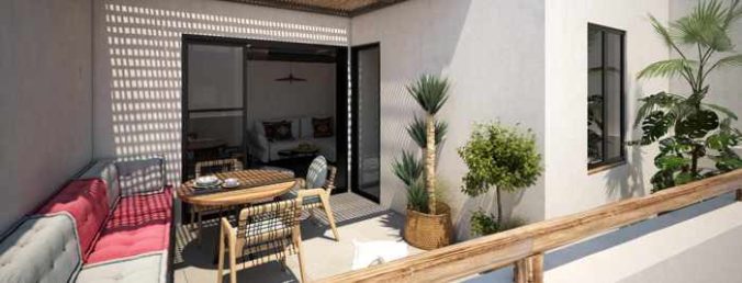 Levanda Mykonos 2 bedroom rental house patio seen in a photo from the property website