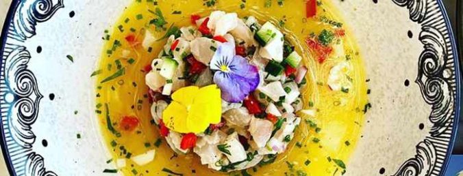 Sea bass tartare dish photo from the I Frati Mykonos restaurant page on Facebook