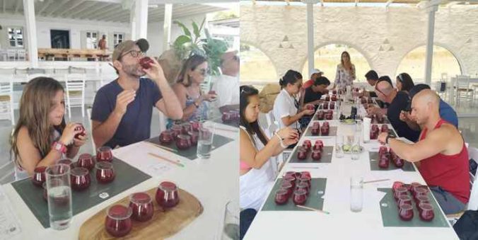 Mykonos Olive Oil Tasting Facebook page photos of group tasting sessions