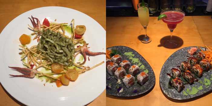 Social media photos of some of the culinary creations at Blue Art Fusion Restaurant on Mykonos