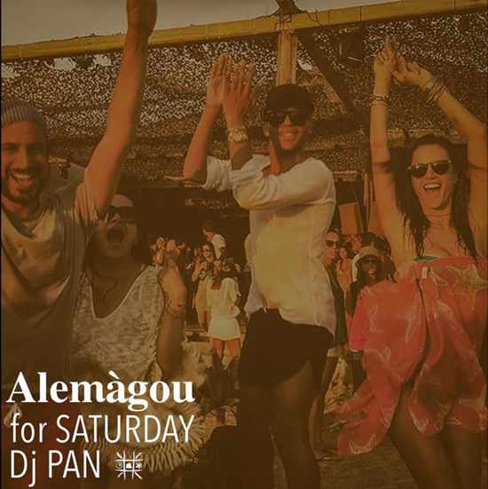 Alemagou beach club Mykonos presents DJ Pan on Saturday July 11