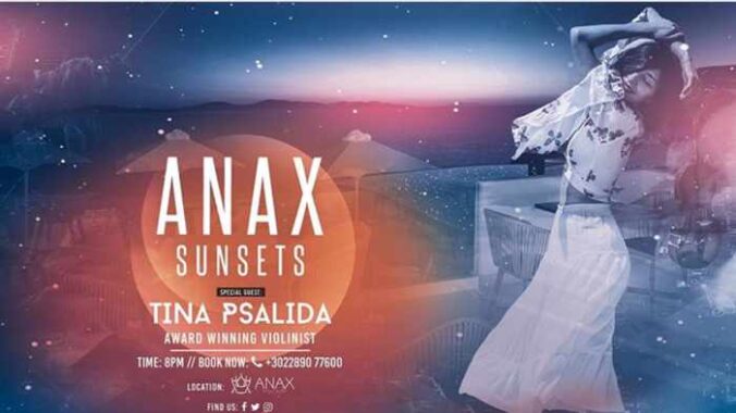 Anax Resort Mykonos presents violinist Tina Psalida on Friday August 21