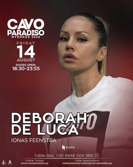 Cavo Paradiso Mykonos August 14 event with Deborah De Luca