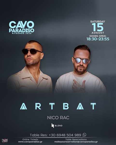 Cavo Paradiso Mykonos August 15 event with ARTBAT