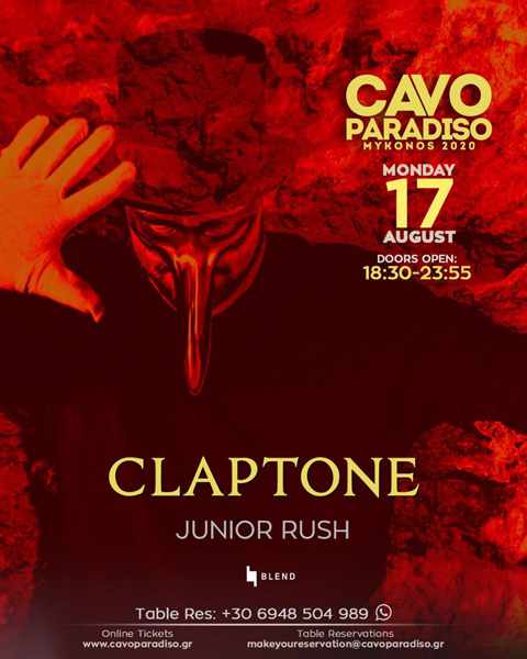 Cavo Paradiso Mykonos August 17 party with Claptone