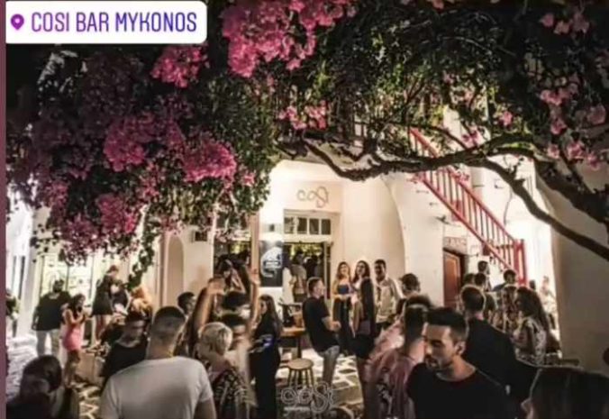 Cosi Bar Mykonos photo from its Instagram page
