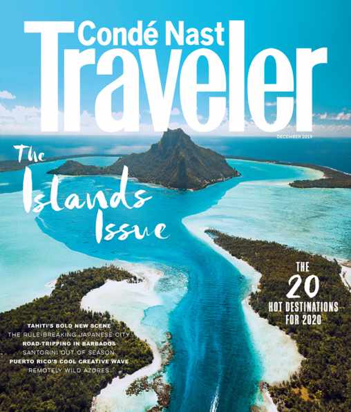 Cover of the December 2019 issue of Conde Nast Traveler magazine