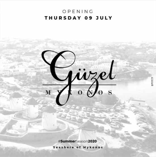 Guzel nightclub Mykonos opening night July 9 2020