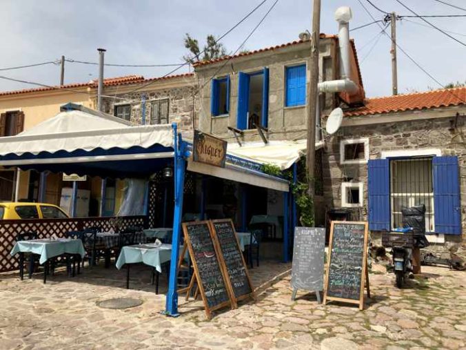 Kismet restaurant on the harbourside at Molyvos on Lesvos island