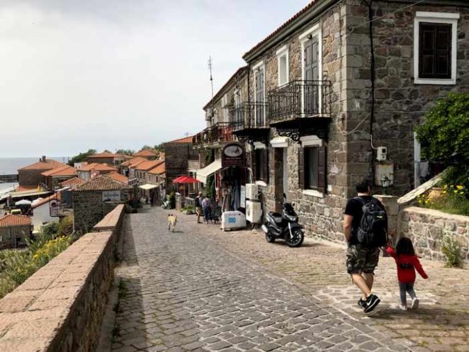 approaching the commercial area around Molyvos harbour on Lesvos