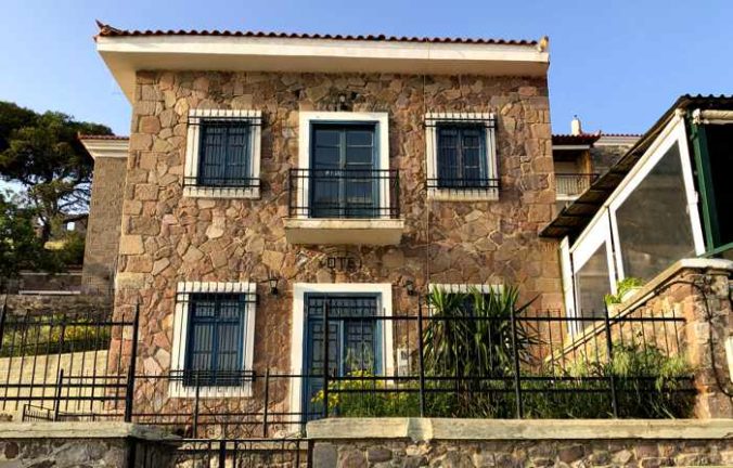 a stone house in Molyvos on Lesvos island