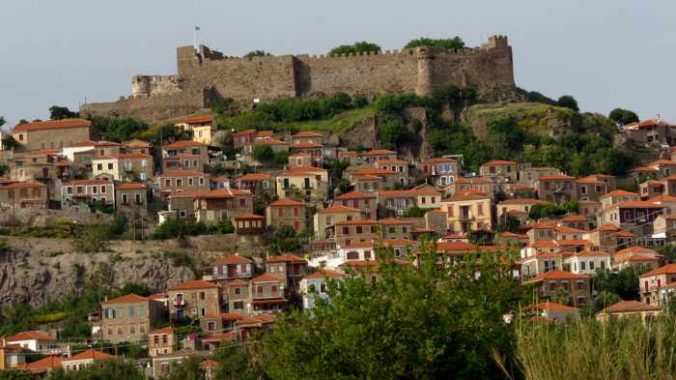 Molyvos castle and upper town on Lesvos island