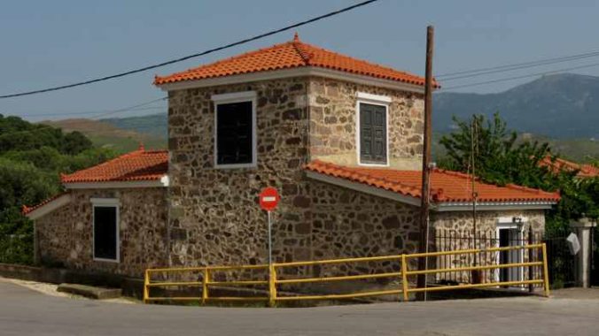 a stone building in Molyvos on Lesvos island