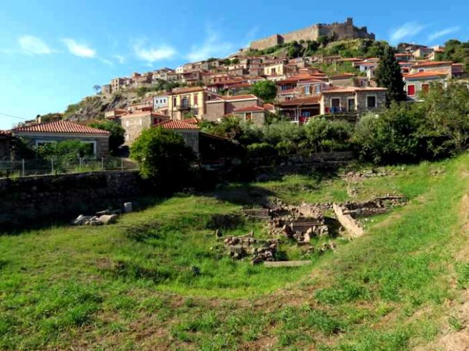 Archaeological site in Molyvos on Lesvos island