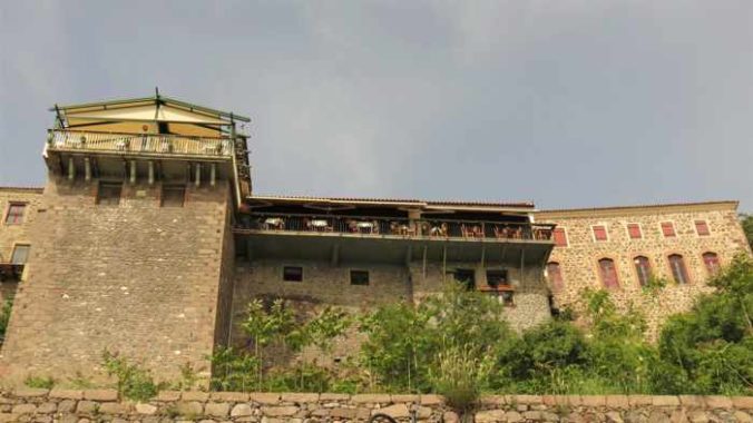 hillside buildings in Molyvos on Lesvos island