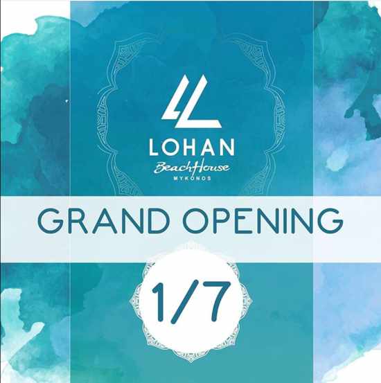 Lohan Beach House Mykonos 2020 season opening announcement
