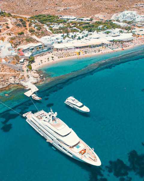 Aerial photo of Paradise Club on Mykonos