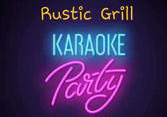 Rustic Grill Mykonos promotional image for its weekly karaoke party