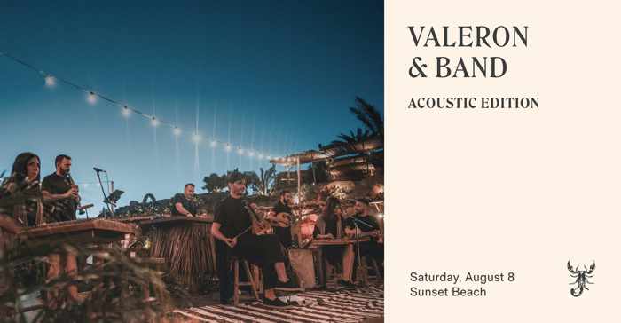 Scorpios Mykonos presents Valeron and his band on Saturday August 8