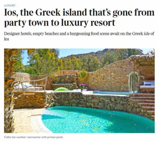 Screenshot of an article about Ios island in The Times